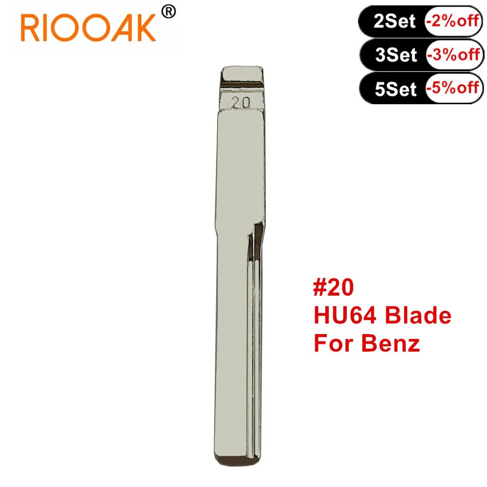 

10pcs/lot #20 HU64 Metal Key Blade Blank For Mercedes Benz C E Card Series Replacement Car Flip Folding Key Blade