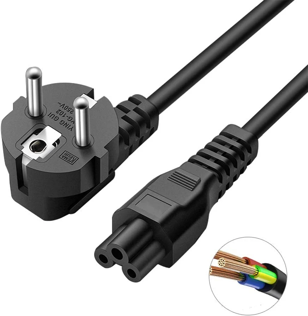 3 Prong AC Laptop Power Cord Cable for LG TV Lenovo Dell HP Asus Acer MSI Razer Toshiba Sony Samsung Adapter Notebook Computer