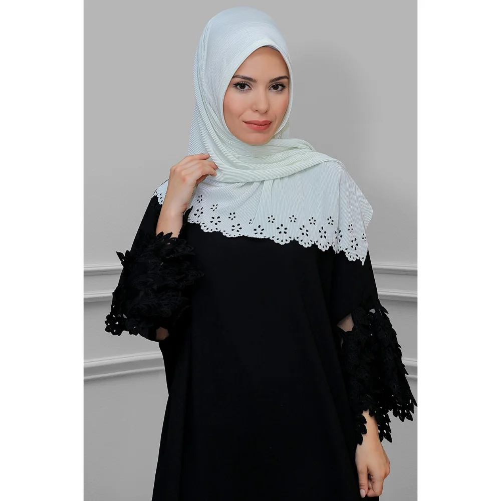 Practical Hijab Scarf Piliseli Fukuro Fabric Flower Pattern Laser Cut Shawl Muslim Sets Abaya Islamic Muslim Women 'S Clothing 2022