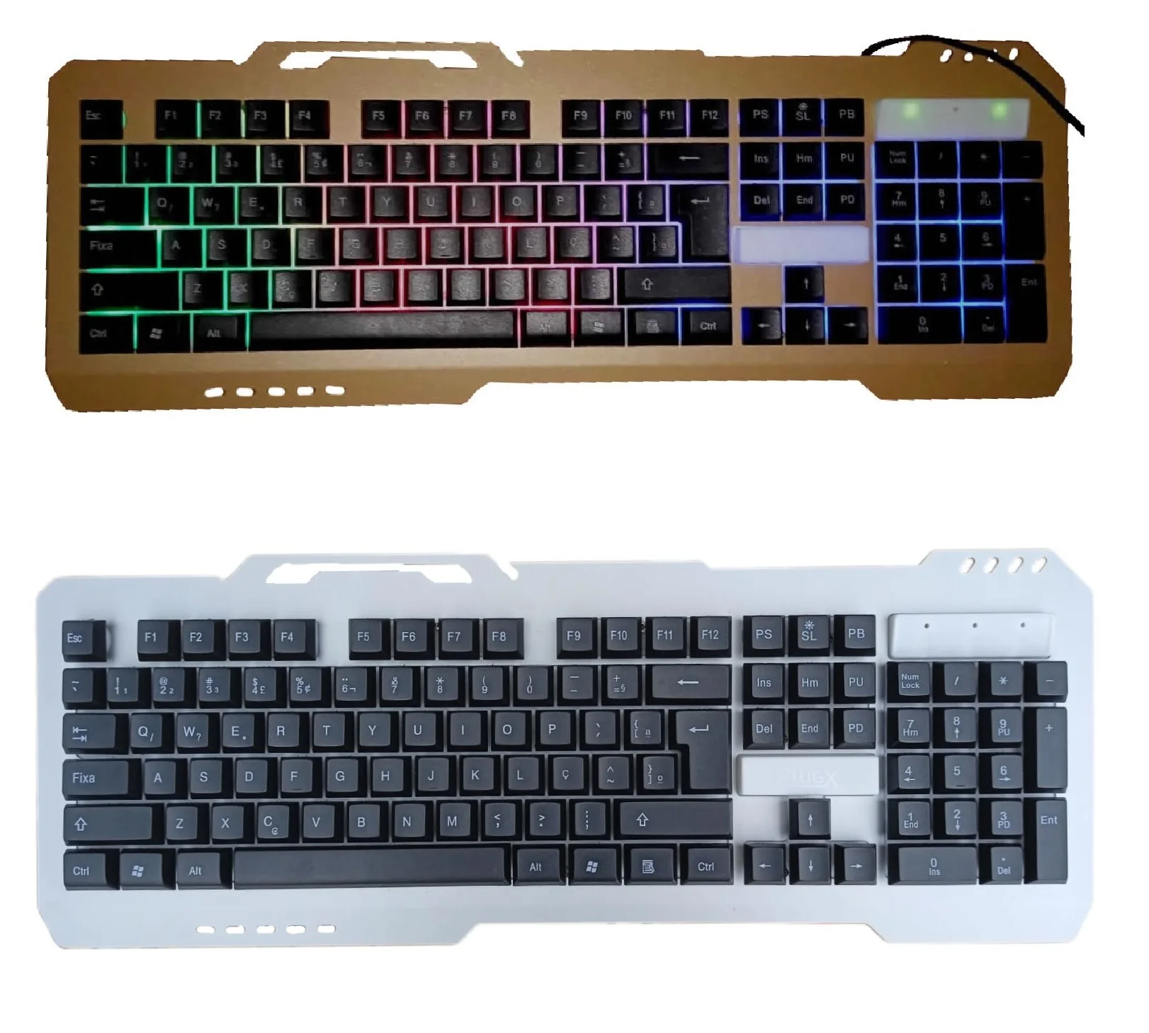

Gamer Keyboard USB ColorFul Backlight Base Metal Gold and Silver FC-543 Super OFF