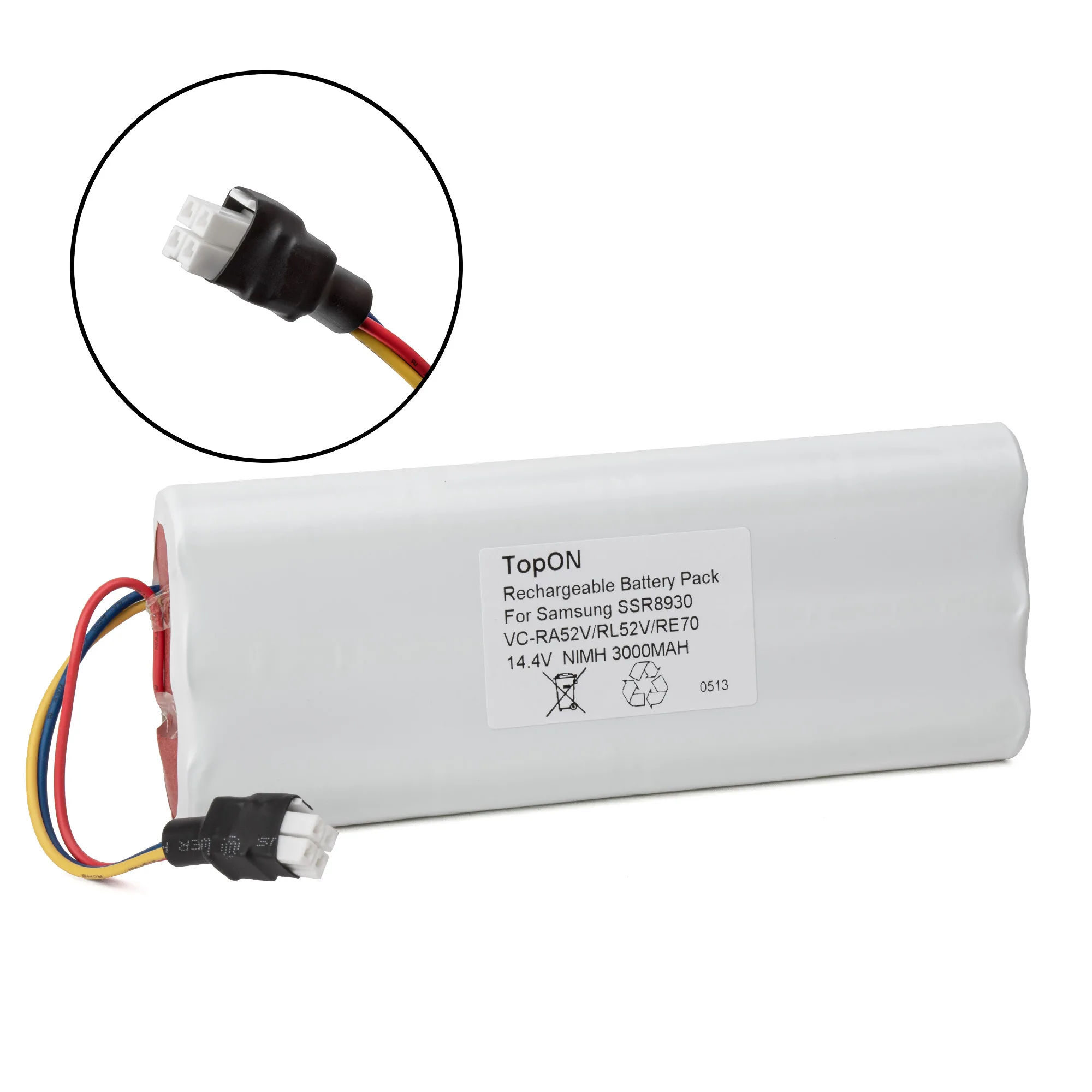 Аккумулятор для робота-пылесоса Samsung Tango VC-RA50VB, VC-RA52V, VC-RA84V, VC-RE70V, SSR8930. 14.4V 3000mAh Ni-MH. PN: CS-SMR8