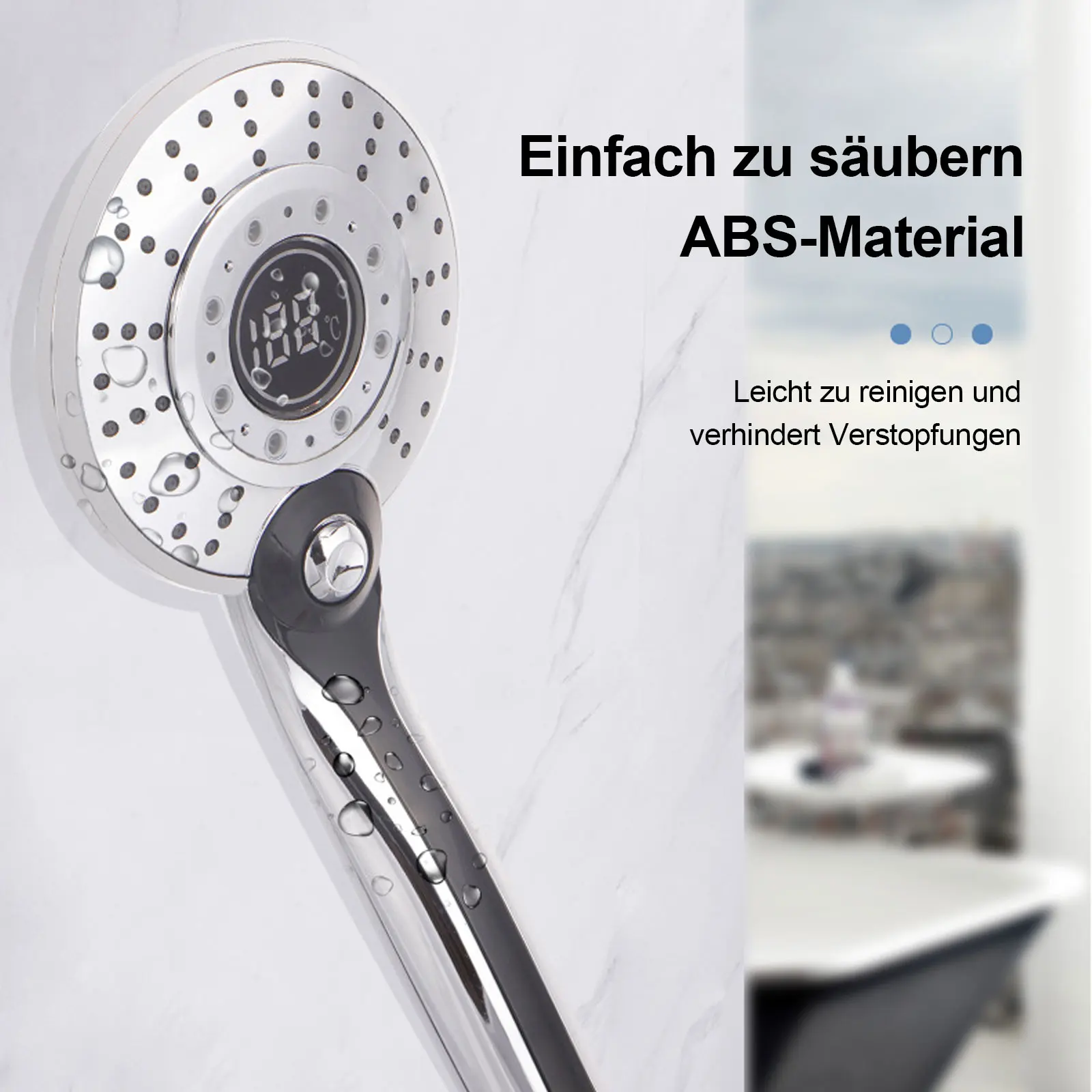 Светодиодная насадка для душа с 3-цветовой сменой цвета и регулировкой