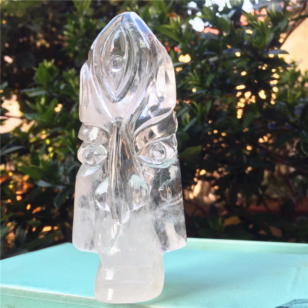 

Natural Quartz Crystal Hand-carved Tibetan Buddhist Wisdom Of God Repair Healing Magnetic Field High Quality Gift Feng Shui