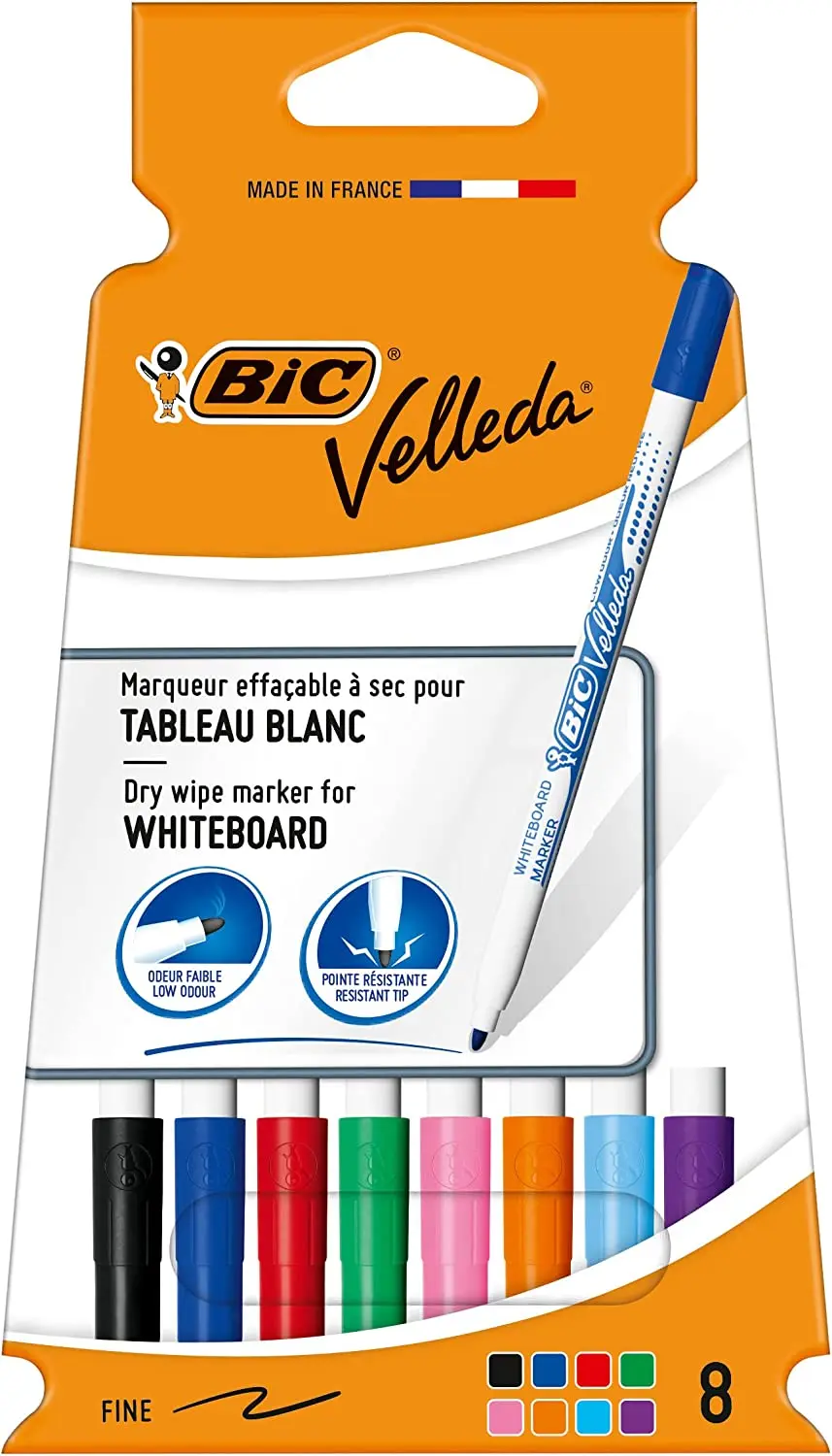 8-pack Small Smelling Alcohol-based Thin Tip Whiteboard Pen 