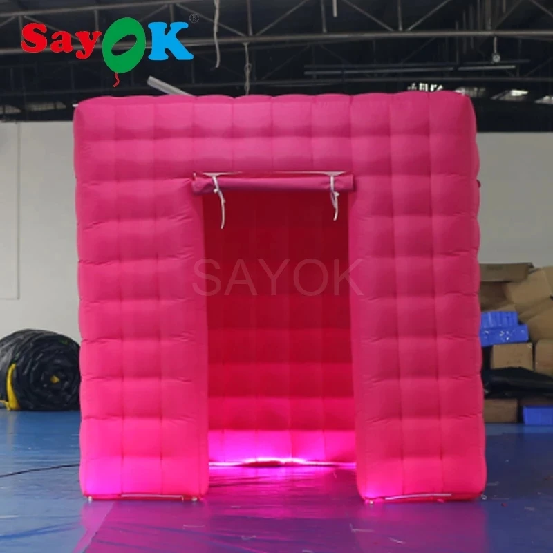 Индивидуальный Красочный розовый фотокорпус кабины надувная фотобудка
