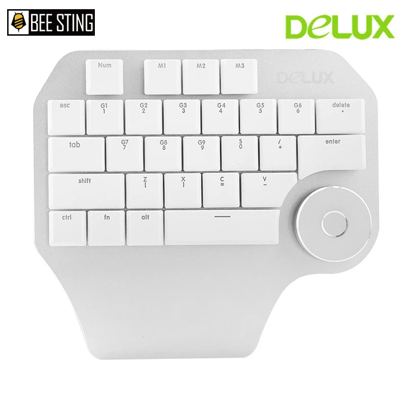 Delux T11 Designer Single Hand Ergonomic Keyboard M618 + Surface Dial Mini Wireless Bluetooth Vertical Mouse Combo For PC Laptop