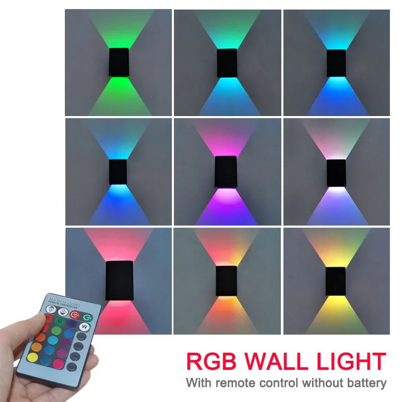 

Скандинавская разноцветная настенная лампа для чтения с RGB-подсветкой и пультом дистанционного управления, настольное бра для спальни, укр...