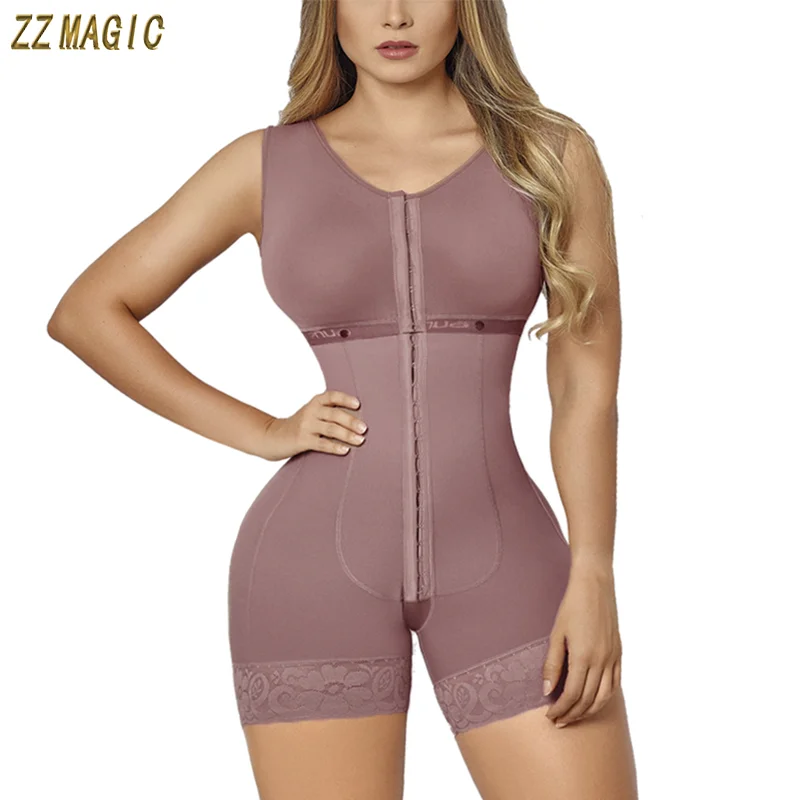 

Fajas Colombianas Female Corset Sleeveless Short Breasted Waist Trainer Body Shaper Firm Control High-Thigh Shapewear For Women