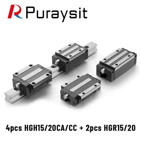 Puraysit Ухо Руководство Рельс Слайдер HGR15 HGR20 2Pcs + 4Pcs HGH15CA HGW15CC HGH20CA / HGW20CC Для ЧПУ Маршрутизатора