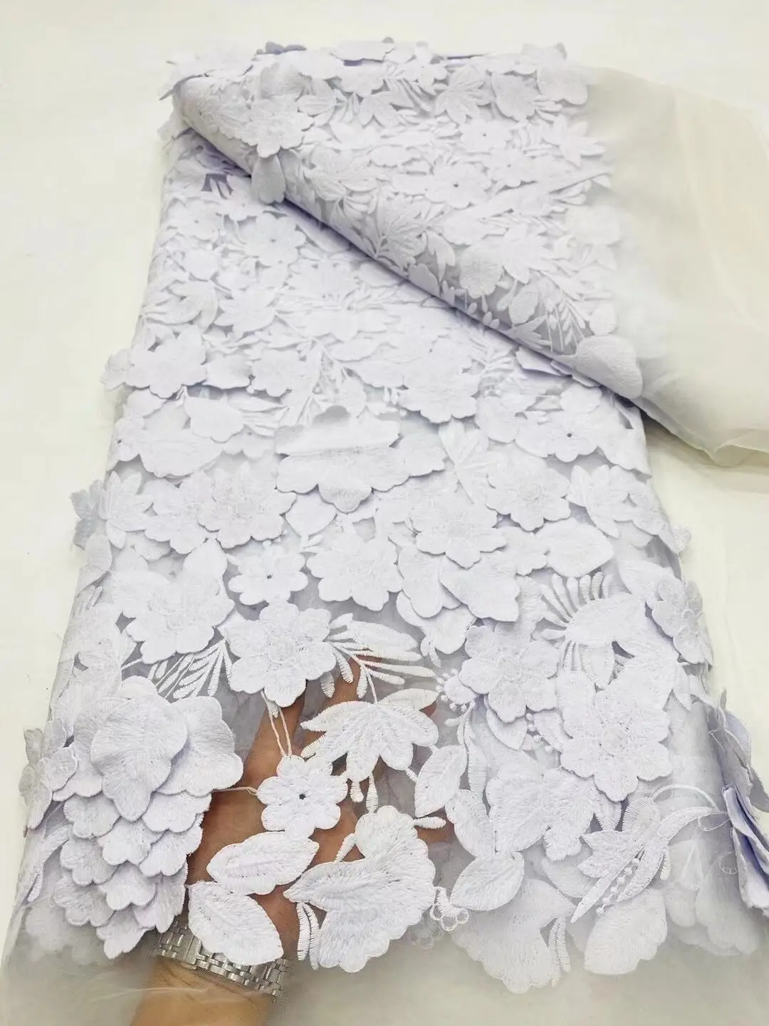 Нигерийская Тюлевая кружевная ткань для шитья свадебное платье шифон