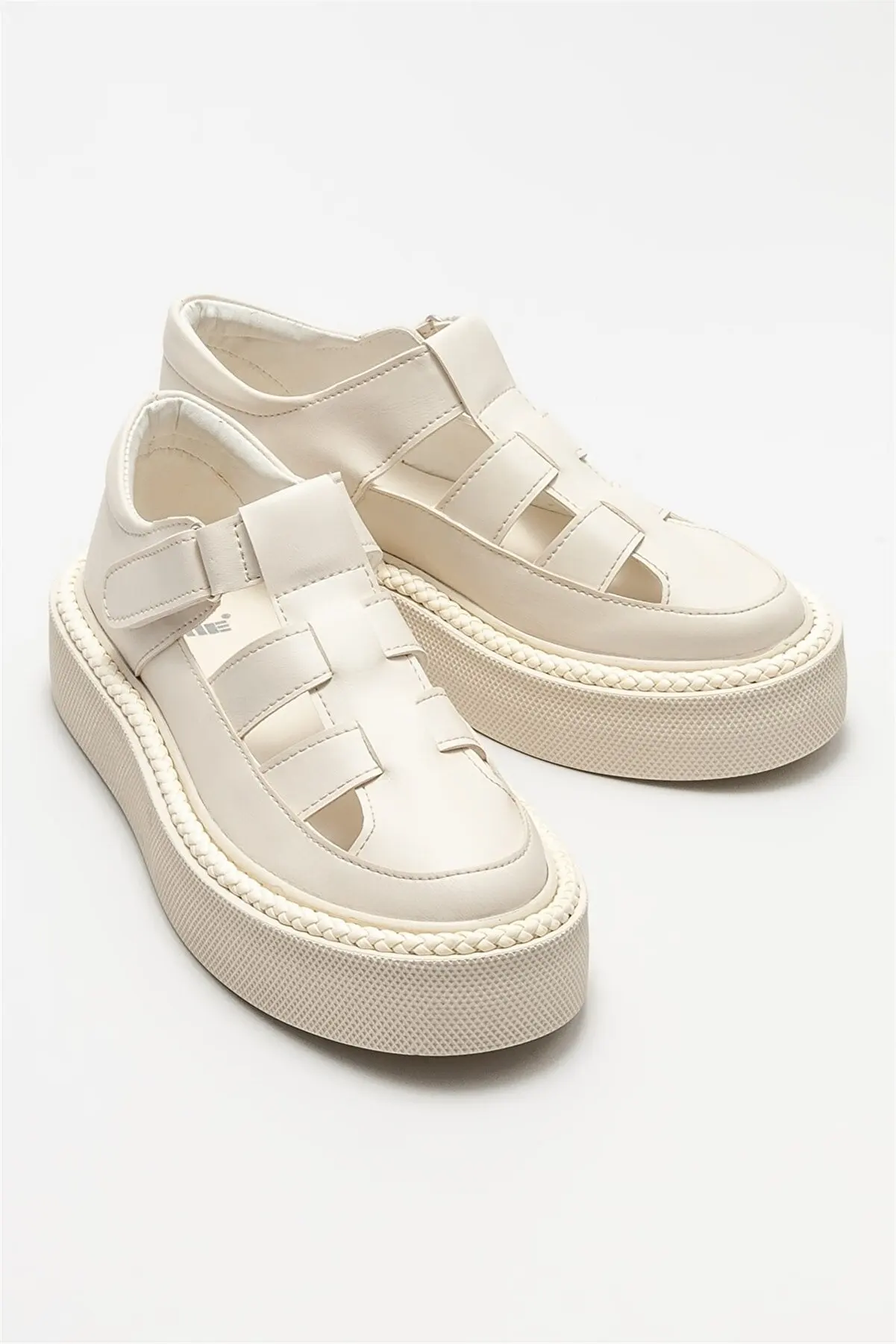 

Beige Women's Casual Flat Shoes 2022 Summer Gladiator Sandals Cage EVA Sole Rome Punk Designer Round Toe Loafer Beach Daily Girl