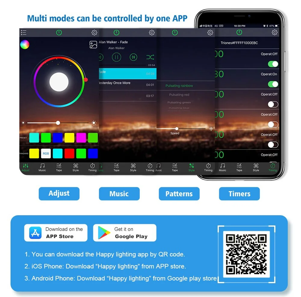 Фото Светодиодная Bluetooth RGB лента, Светодиодная лента для велосипеда 5050, 1 м, 2 м, управление через USB, умное управление через приложение №5