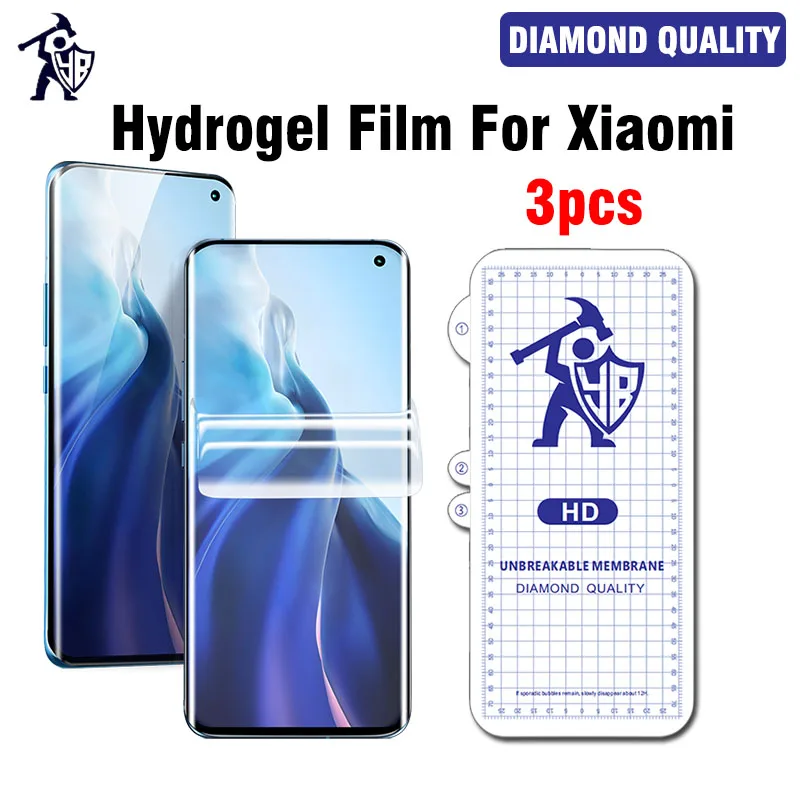 

Гидрогелевая пленка для Xiaomi Note 10 Pro Xiaomi 12S 12X 12 11 10 Ultra Mix 4 Mi CC9 Pro Civi, защитная пленка для экрана из ТПУ, 3 шт.