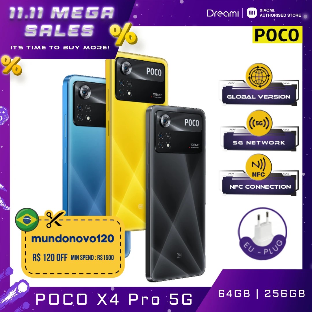 Cena Wersja Globalna POCO X4 Pro 5G NFC | 120Hz AMOLED | Snapdragon 695 | Kamera 108MP | 67W Turbo ładowanie