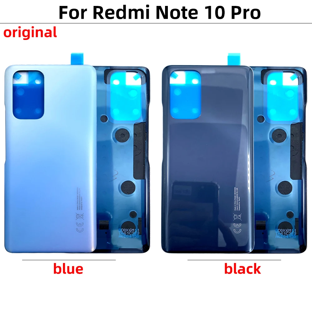 100% Original Back Glass Cover For Xiaomi Redmi Note 10 Pro, Back Door Replacement Battery Case, Rear Housing Cover Note10 Pro