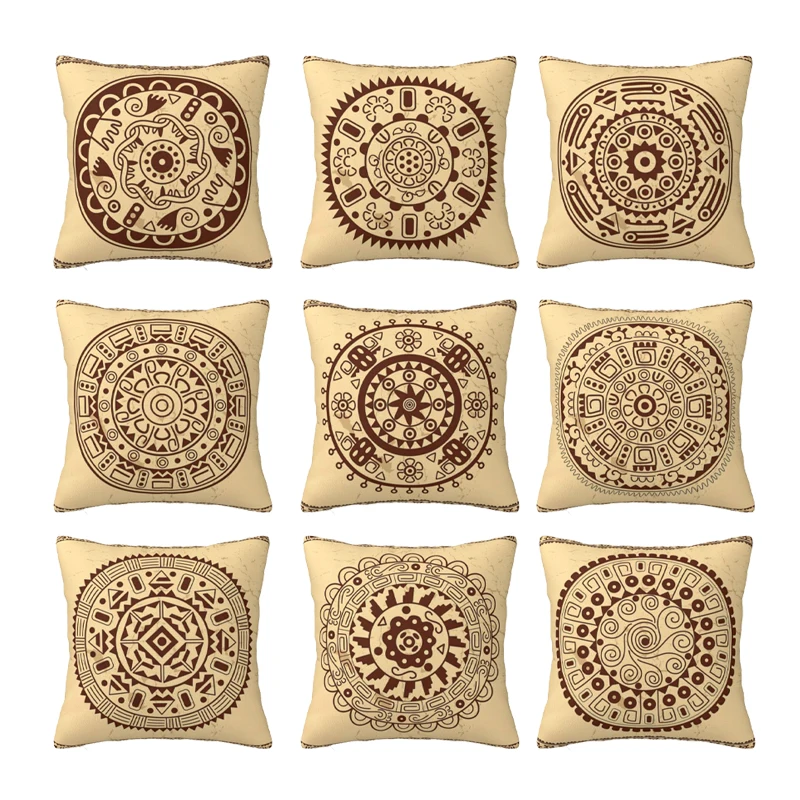 

Tribal Ornament Illustration Pillowcase Printed Cushion Cover Sofa Waist Pillow Pillow Cover