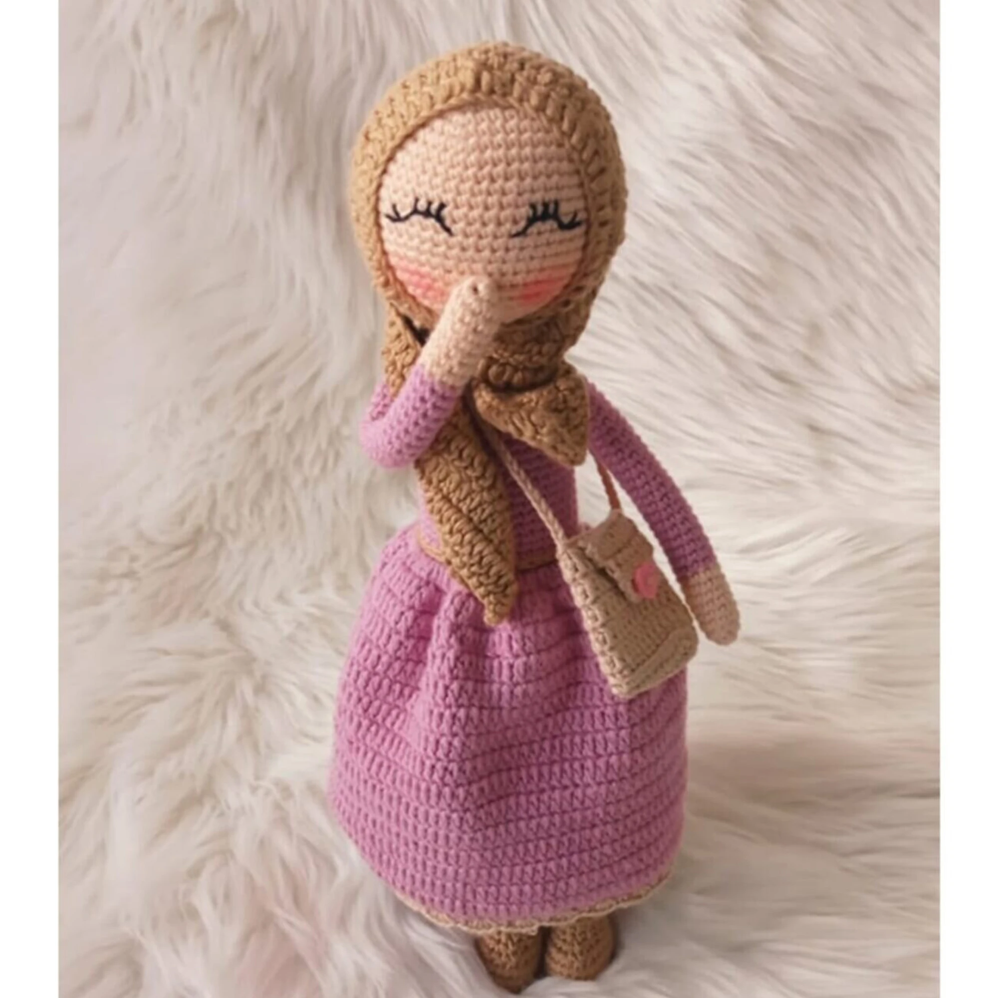 

Amigurumi Cheerful Hijab Girl Organic Knitting Toy Handmade Baby Doll Toys For Sale Sleeping Companion Sweet Dolly