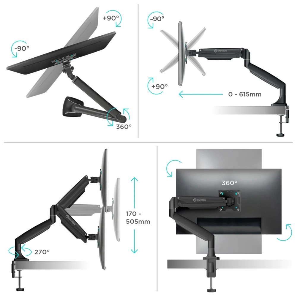 ONKRON кронштейн (крепление) для монитора 13"-32" настольный G100