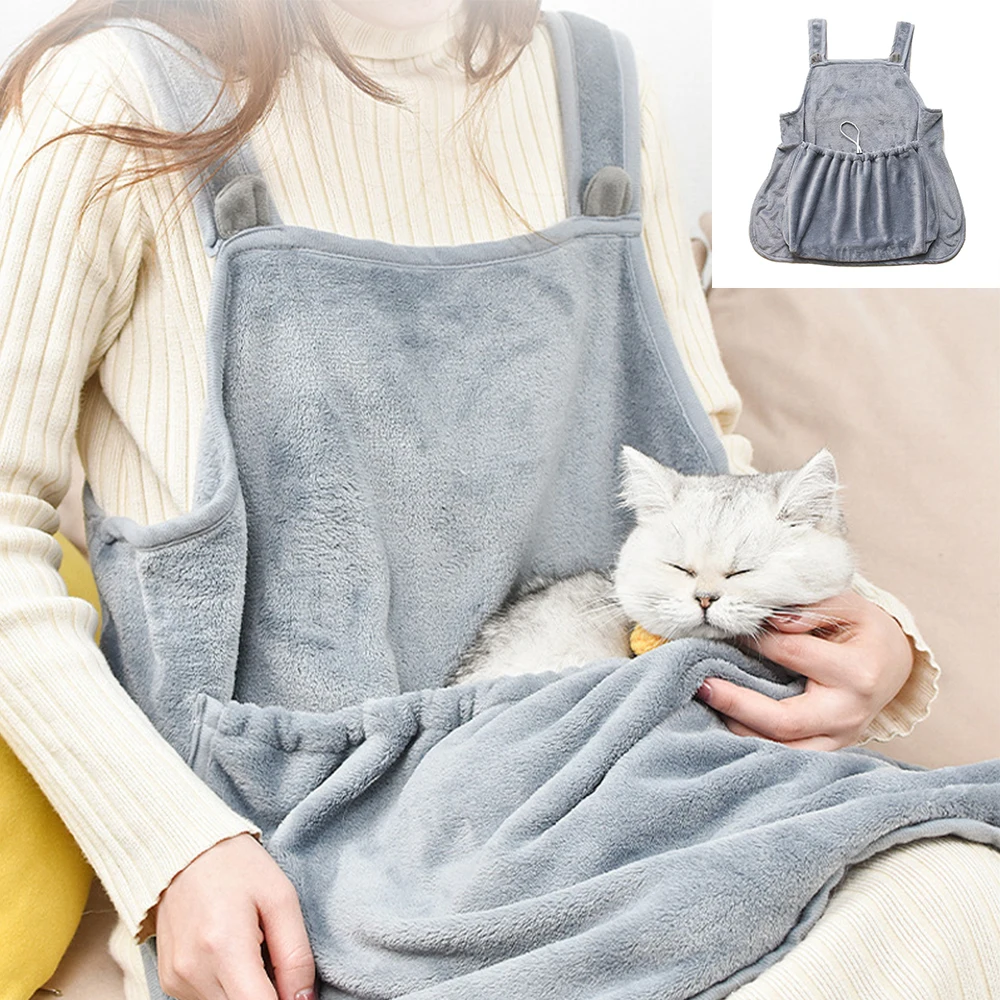 

Pet Pet Carrier Apron Outdoor Travel Small Cat Dogs Hanging Chest Bag Cat Sleeping Pocket Winter Plush Pets Carrier Pouch