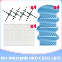 spare part spin side brush washable mop cloth rag hepa filter for proscenic pro coco 680t vacuum cleaner replacement accessory