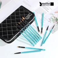 beautilux blue crystal nail brush luxury set nail art painting liner acrylic sculpture french nails design professional brush