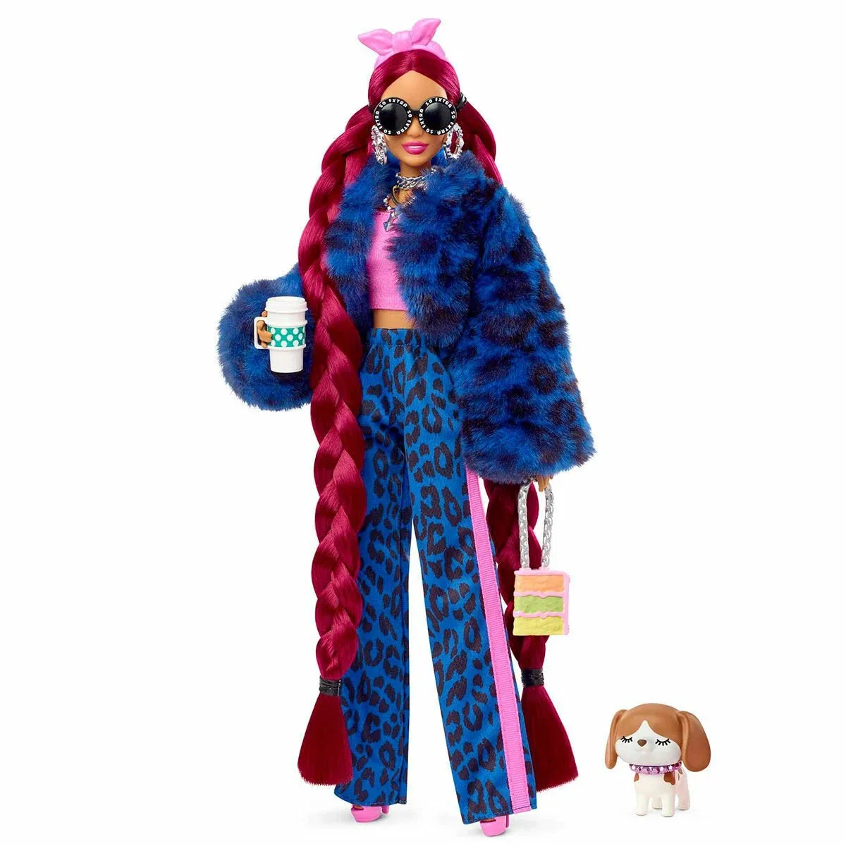 

Barbie Extra HHN09 - Doll in Leopard Print Trousers & Fur Jacket Flexible Joints Original Toy For Children Great Gift For Kids