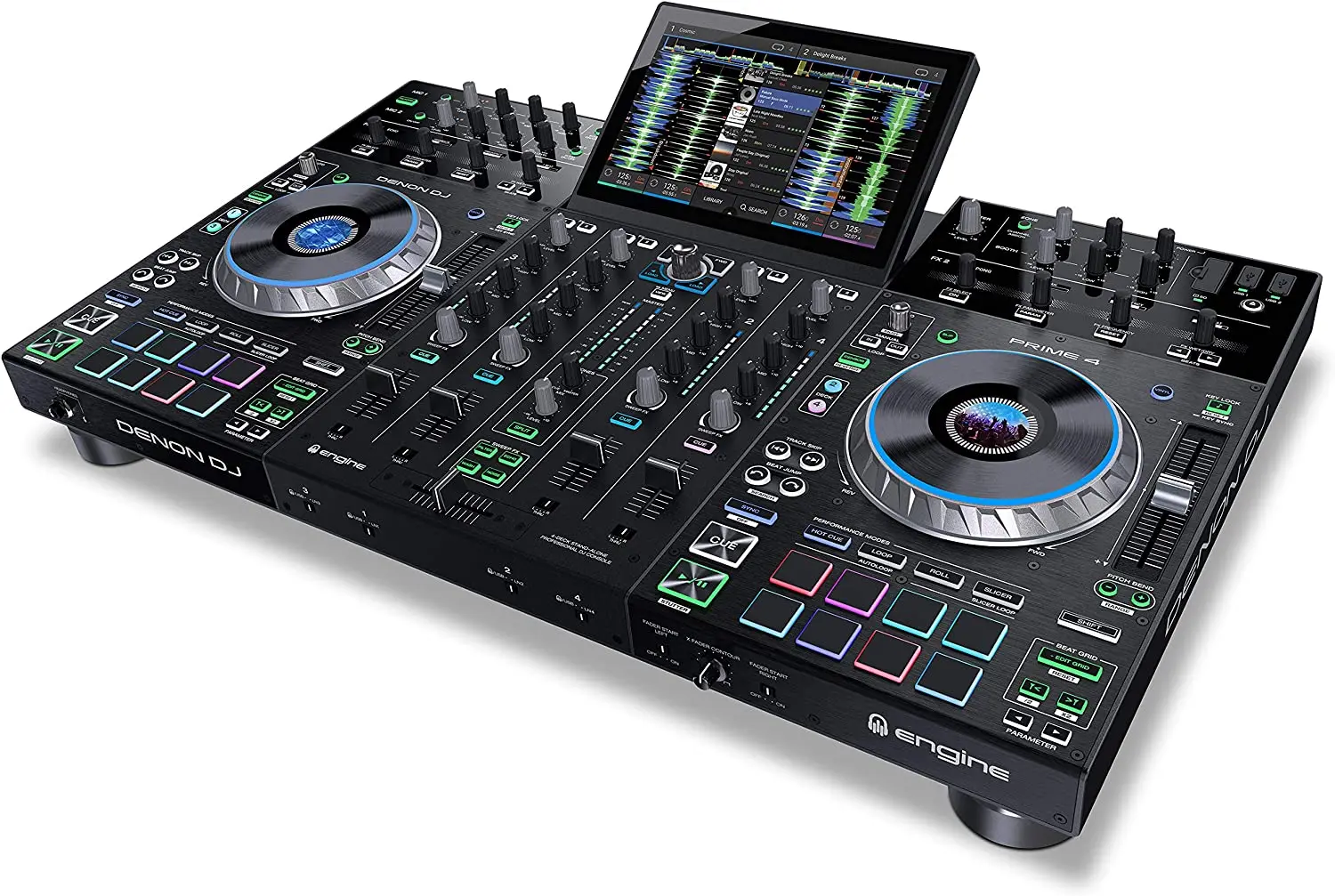 

Denon DJ PRIME 4 | 4 Deck Standalone Smart DJ Console / Serato DJ Controller with Built In 4 Channel Digital Mixer and 10-Inch T