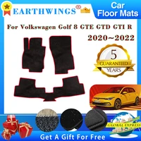 Car Floor Mats For VW Volkswagen Golf 8 GTE GTD GTI R MK8 2020~2022 Auto Carpets Panel Pad Premium Custom Foot Pads Accessories
