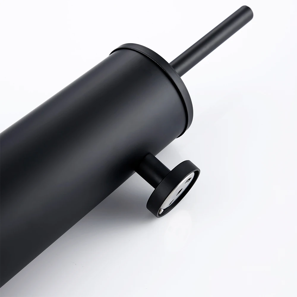 Black Toilet Brush Holder In Wall For Bathroom Set Modern Style 304 Stainless Steel Material No Dead Toilet Cleaning