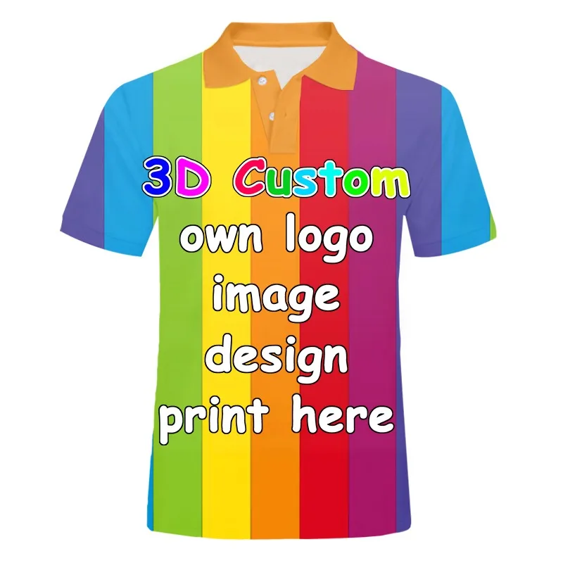

Hello Friends, DIY Custom Design Your Own Style 3D Printed Men's POLO Shirts Unisex Button Short Sleeve POLO Shirts