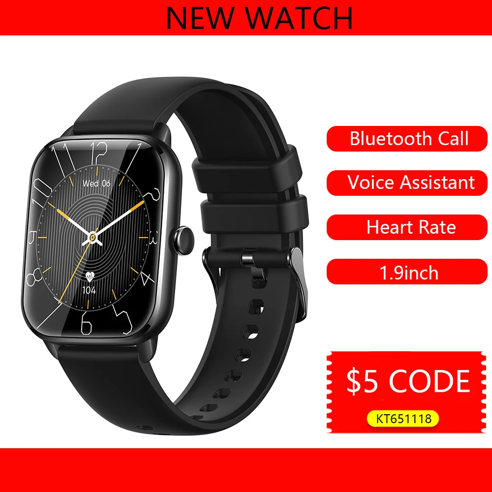 

SENBONO Smartwatch Men 1.9inch Large Screen Bluetooth Call Heart Rate Monitor Sport Waterproof Smart Watch Women for Xiaomi IOS