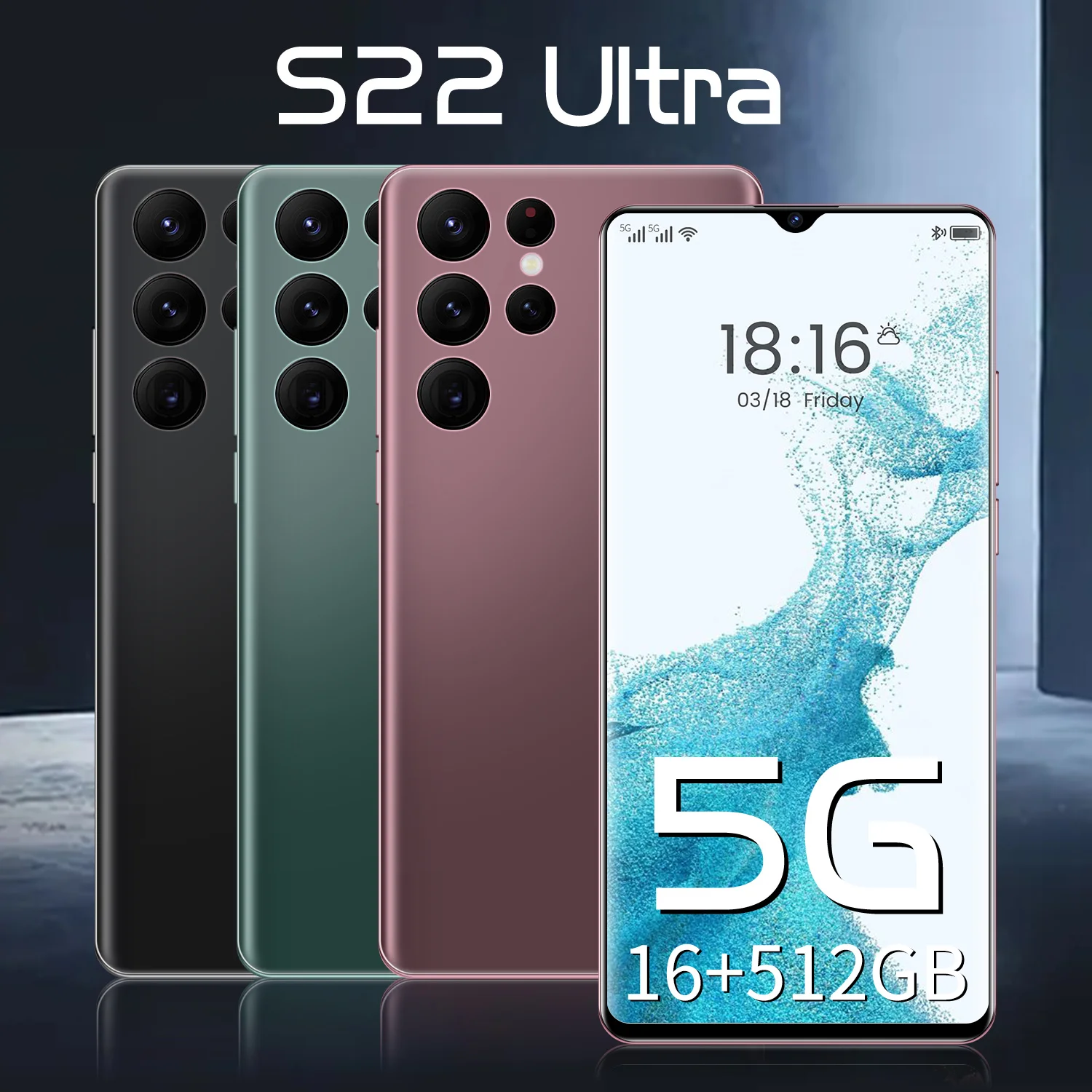 

Новинка Мобильный телефон S22 Ultra 16 ГБ + 512 ГБ смартфон с экраном 6,7 дюйма