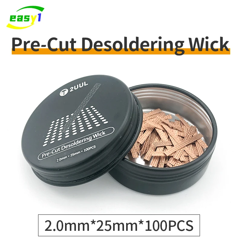 

2UUL 2.0mm Desoldering Wick with Braided Copper Wire Pre-Cut Desoldering Wick Repair Tools