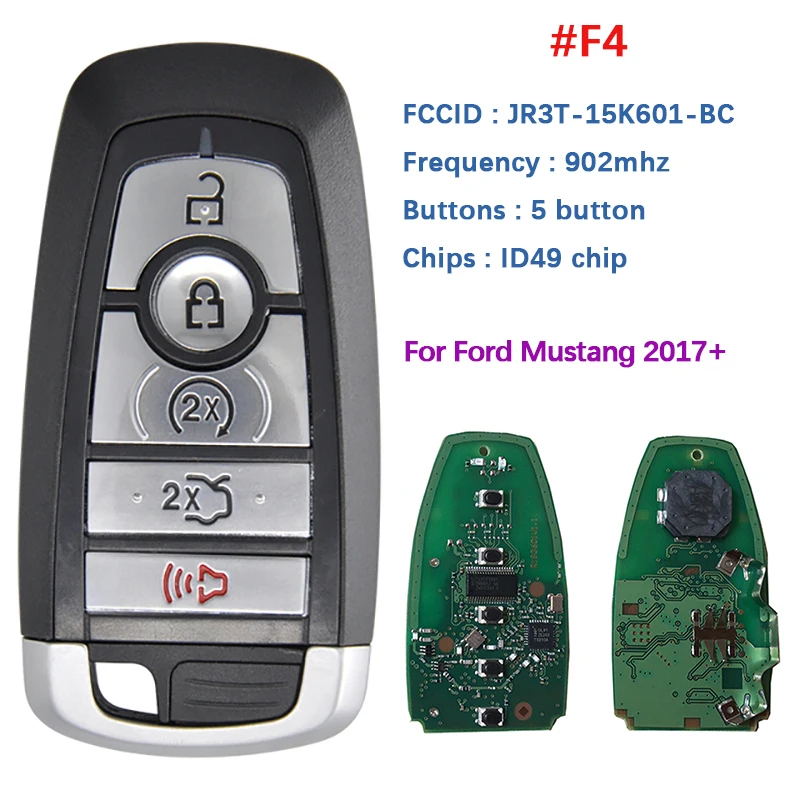 

Безключевая версия для Ford Fusion Mustang Edge Remote ID49 Chip 902Mhz запасные автомобильные ключи