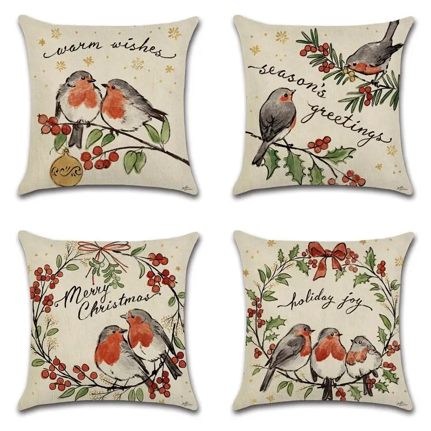 

Чехол для дивана с зелеными листьями и красными ягодами