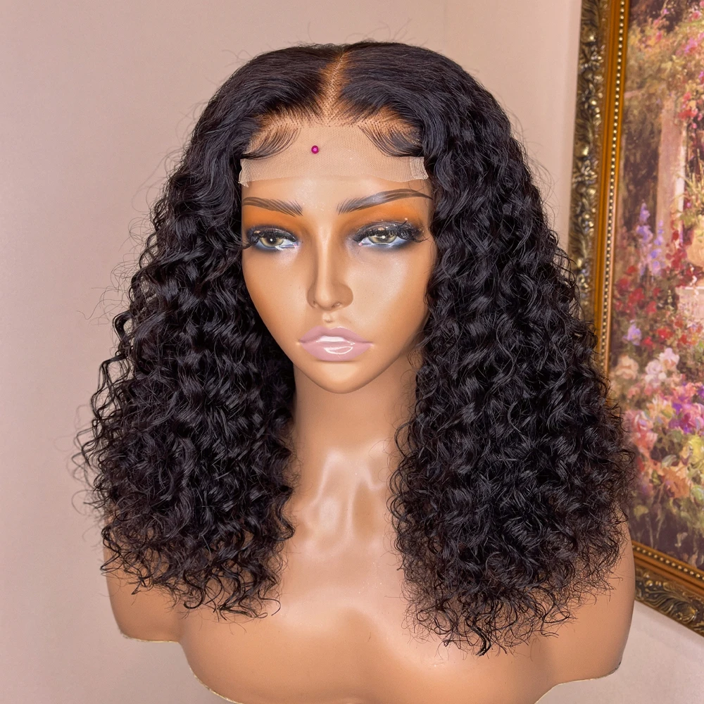 Парик с глубокой волной коротким Бобом T-образным плетением парик из бразильских