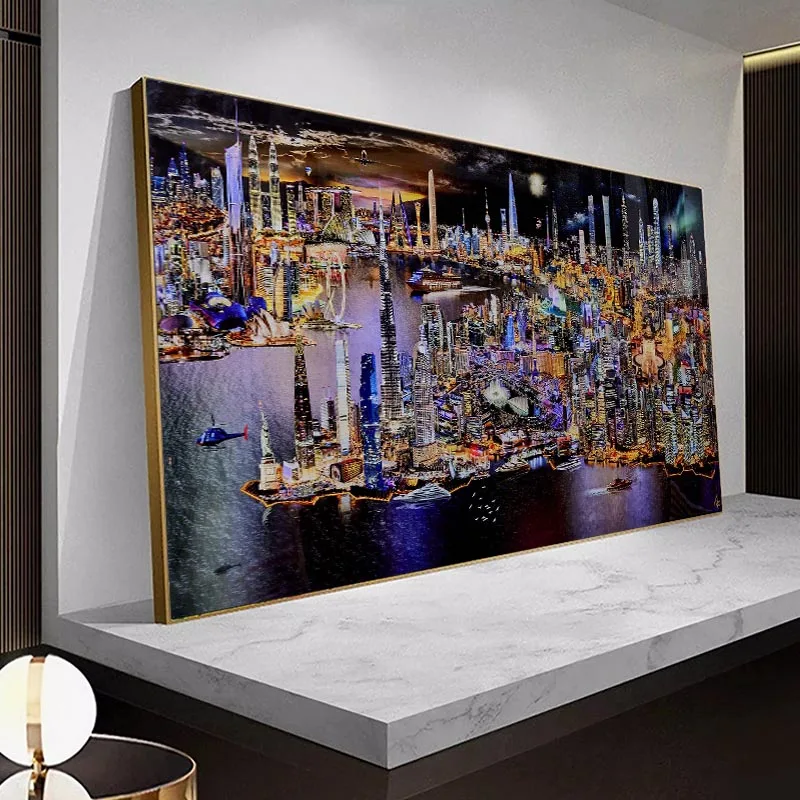 5-е измерение города холст живопись постеры современные произведения искусства