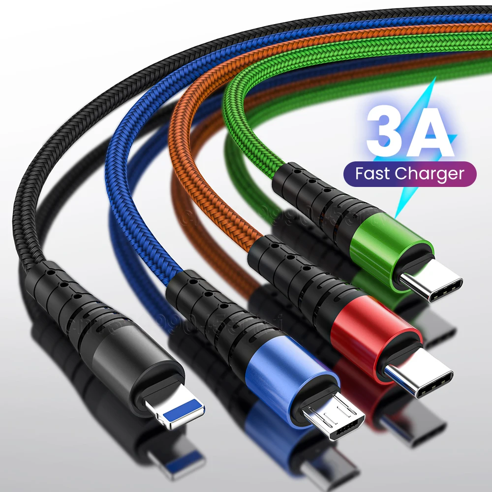 

Four In One Super Charging Cable Micro USB C Type Fast Charger For iPhone 14 13 12 11 Pro Max For Samsung Xiaomi Huawei