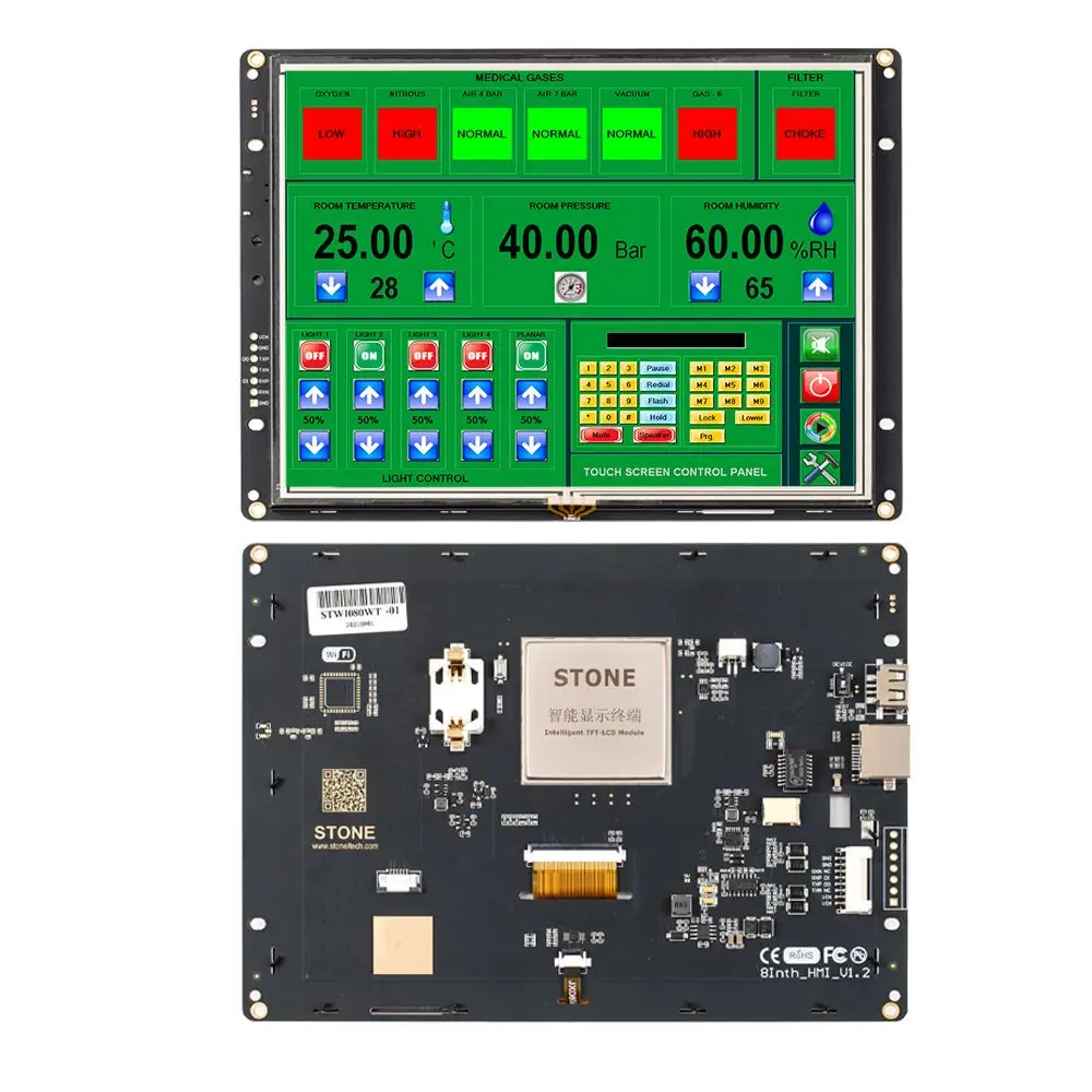 STONE HMI Touch Color TFT LCD Display Module With RS232 & CPU