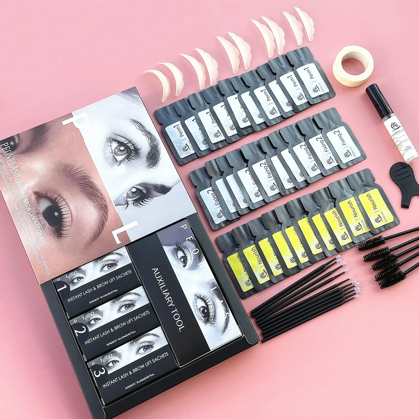 Раствор для быстрого подтяжки ресниц с цветочным ароматом 5 минут раствор в саше