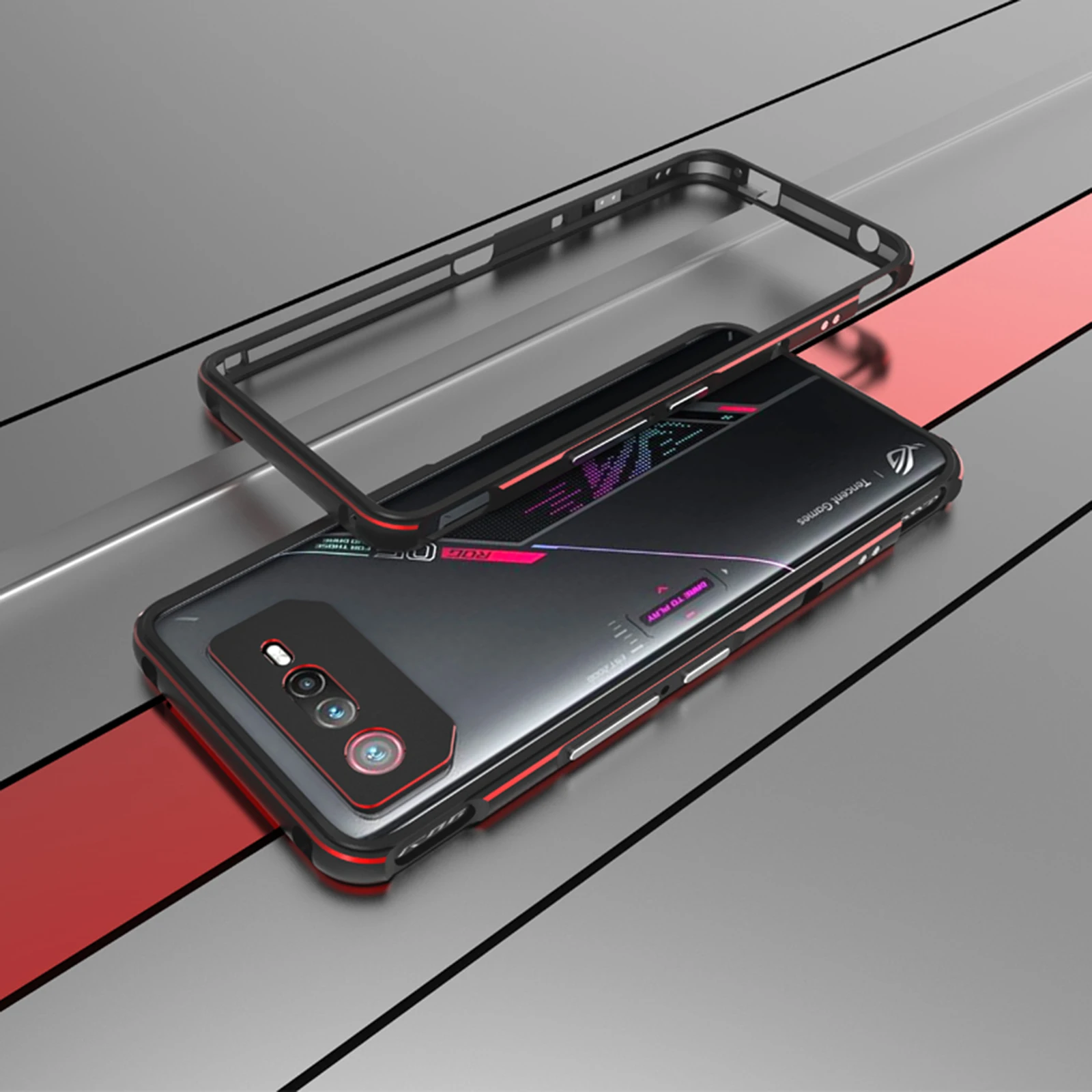 

ZSHOW Bumper Case for ASUS ROG Phone 6 Pro Military Grade Drop Protection Aluminum Alloy Metal Frame Shockproof Rugged Bumper