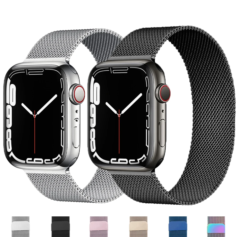 Металлический ремешок Milanes loop apple watch band 44 мм 45 41 42 40 38 магнитный браслет из
