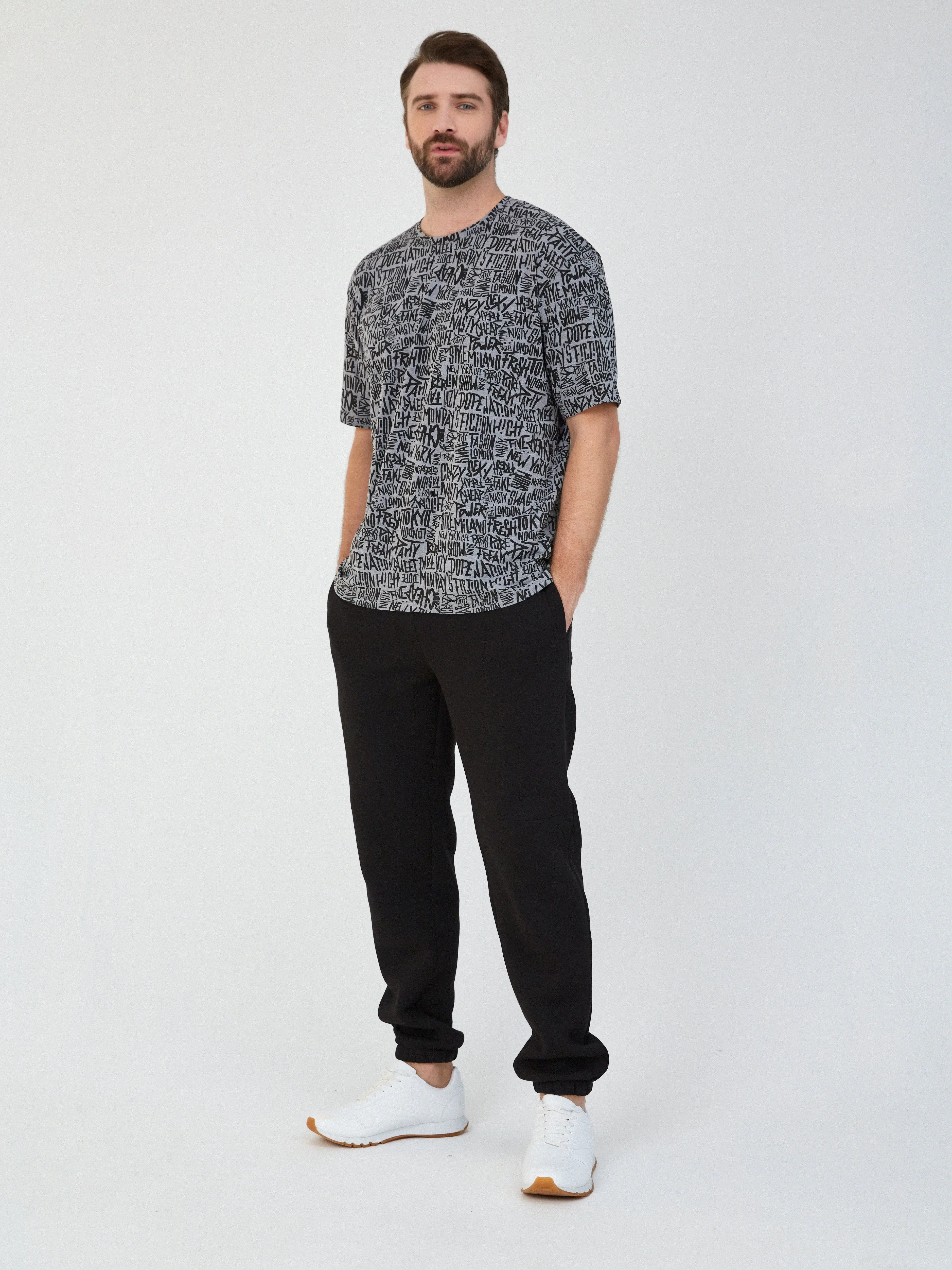 Jonquil Брюки джоггеры мужские &quotЧерный&quot с начесом | глубокие карманы для прогулок