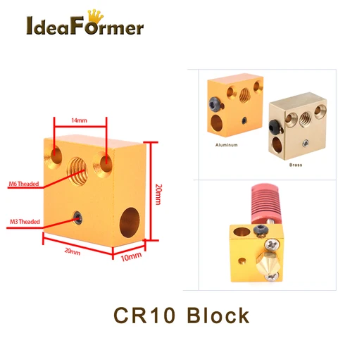 Нагревательный блок IdeaFormer V5 V6 MK7 MK8 CR10 VOLCANO  для 3D-принтера
