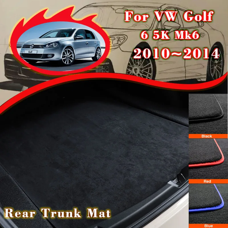 

Rear Trunk Mat For VW Volkswagen Golf 6 Mk6 Plus GTI R 5K 2010~2014 Liner Tray Trunk Luggage Floor Carpet Pad Car Accessories