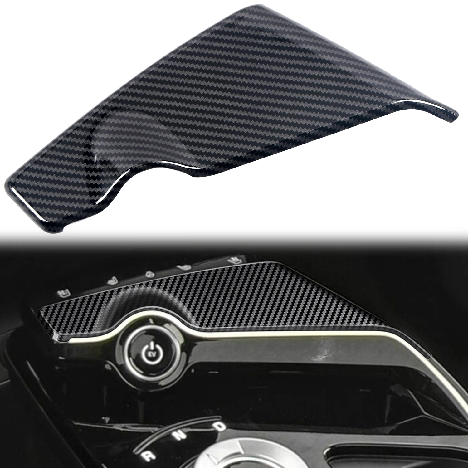 For Kia EV6 2021 2022 2023 Car Accessories ABS Plastic Carbon Gear Position Panel Cover Trim 1pcs
