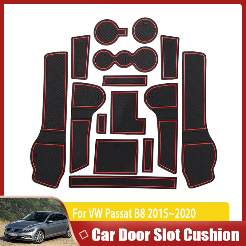 

Car Door Groove Mat For Volkswagen Passat B8 GTE VW Estate 2015~2022 Auto Non-Slip Slot Hole Pads Rubber Coaster Car Accessories