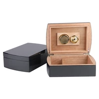 glossy cigar box cedar wood packing box carbon fiber cabinet arc shape cigar humidor