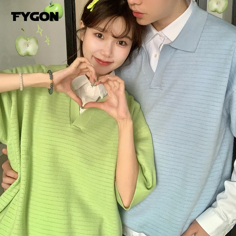 Трикотажный Свитер WTW отворот Поло с V-образным вырезом однотонный мягкий тонкий