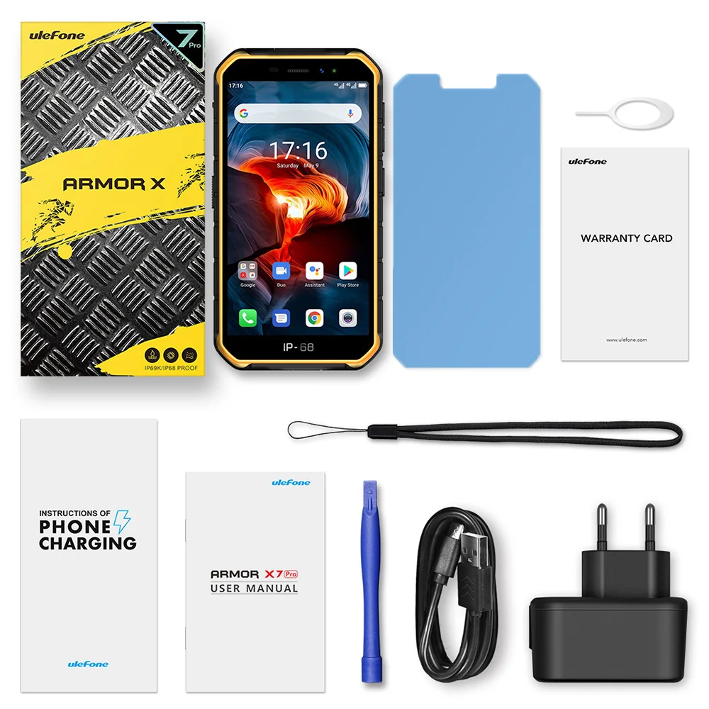 Ulefone Armor X7 Pro Android12 Rugged Phone 4GB RAM Smartphone Waterproof Mobile Phone Cell Phone ip68 NFC 4G LTE  2.4G/5G WLAN